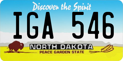 ND license plate IGA546