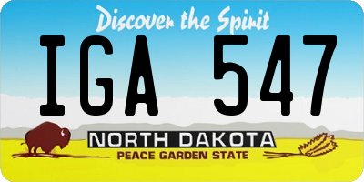 ND license plate IGA547