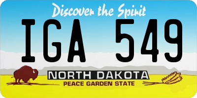 ND license plate IGA549