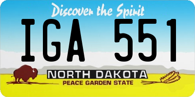 ND license plate IGA551