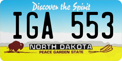 ND license plate IGA553