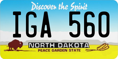 ND license plate IGA560