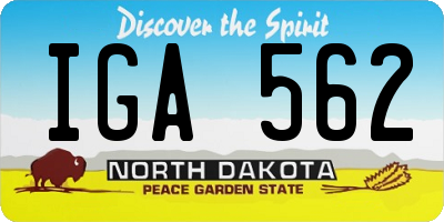 ND license plate IGA562