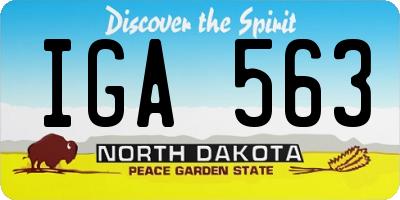 ND license plate IGA563