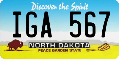 ND license plate IGA567