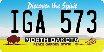ND license plate IGA573