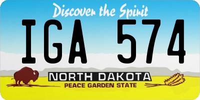 ND license plate IGA574