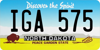 ND license plate IGA575