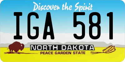 ND license plate IGA581