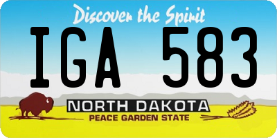 ND license plate IGA583