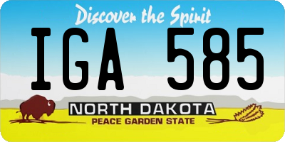 ND license plate IGA585