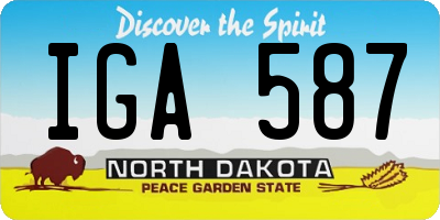 ND license plate IGA587
