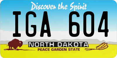 ND license plate IGA604
