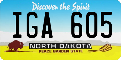 ND license plate IGA605