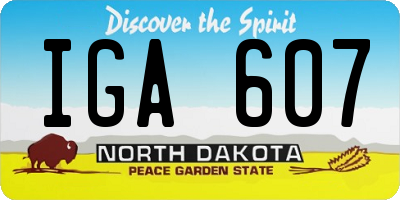 ND license plate IGA607