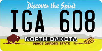 ND license plate IGA608