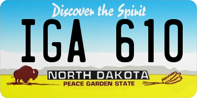ND license plate IGA610