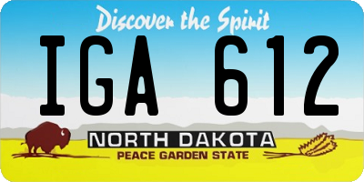 ND license plate IGA612