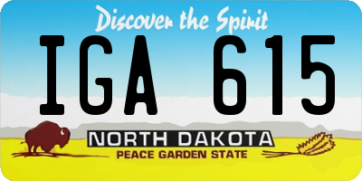 ND license plate IGA615