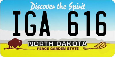 ND license plate IGA616