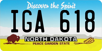 ND license plate IGA618