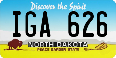 ND license plate IGA626