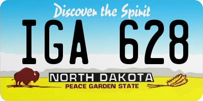 ND license plate IGA628