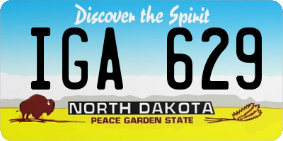 ND license plate IGA629