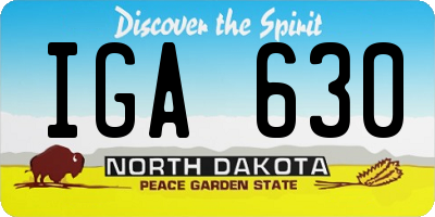 ND license plate IGA630