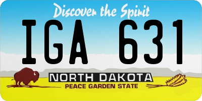 ND license plate IGA631