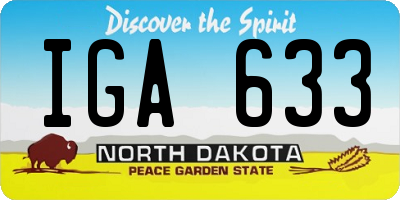 ND license plate IGA633