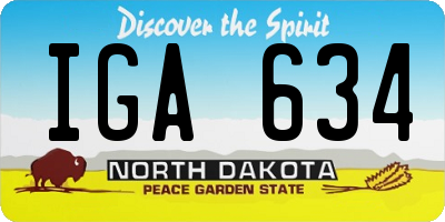 ND license plate IGA634