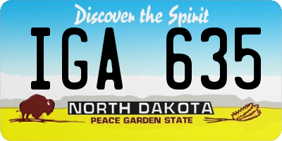 ND license plate IGA635