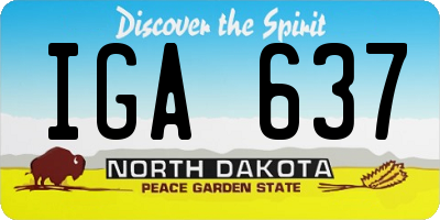 ND license plate IGA637