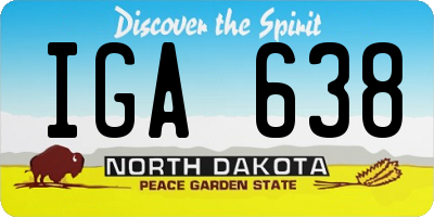 ND license plate IGA638
