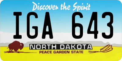 ND license plate IGA643
