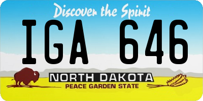 ND license plate IGA646