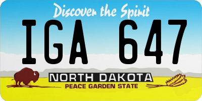 ND license plate IGA647