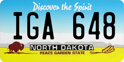 ND license plate IGA648