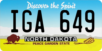 ND license plate IGA649