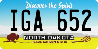 ND license plate IGA652