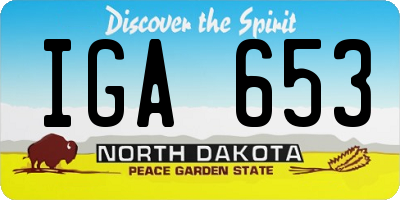 ND license plate IGA653