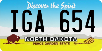 ND license plate IGA654