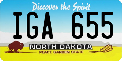 ND license plate IGA655