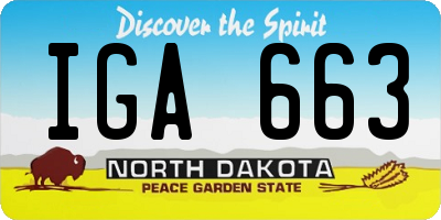 ND license plate IGA663