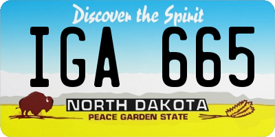 ND license plate IGA665