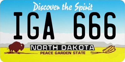 ND license plate IGA666