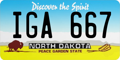 ND license plate IGA667