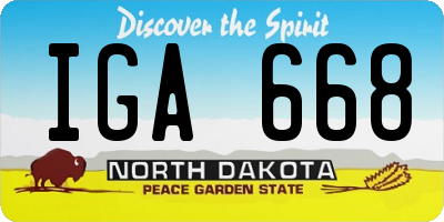 ND license plate IGA668