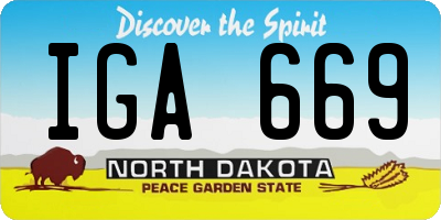 ND license plate IGA669